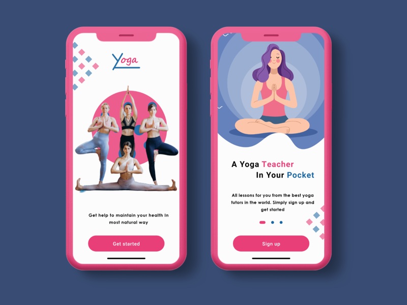 Yoga app on-board screens by Shubham maheshwari on Dribbble