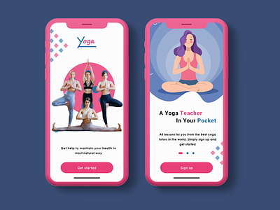 Yoga app on-board screens