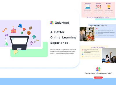 QuizMeet Landing Page landing page landingpage web design webdesign website website design