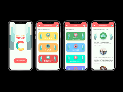 Cope with COVID Mobile App app app design mobile mobile design mobileappdesign