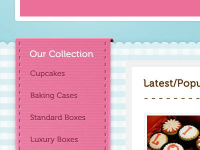 Crafted Cupcakes Website blue craft cupcake pink ribbon texture