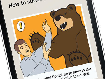 How to survive a bear attack airplane style app bear iphone line drawing orange vector
