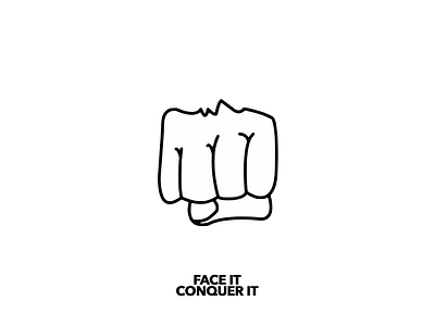 Face It Conquer It black branding design face fist graphic design illustration logo vector white