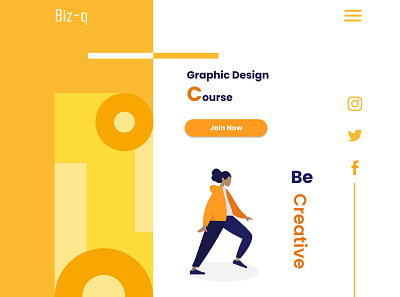 Biz-q Graphic Design Course Landing Page design illustration ui ui ux ux vector web webdesign webdevelopment