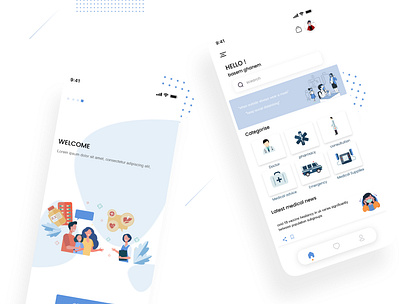 medical app (paramedic) @ui app icon illustration login medical onboarding pharmacy product page typography ui ux vector