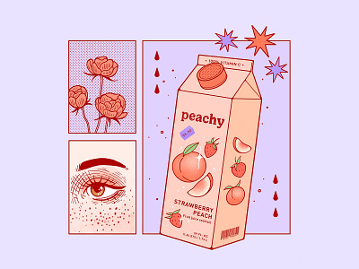 strawberry / peach brand identity branding graphic design illustration illustrator visual art visual design