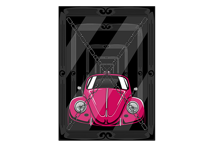 mirror car design illustration tshirt vector