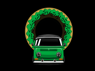 green tea donut automotive car design donut illustration tshirt vector