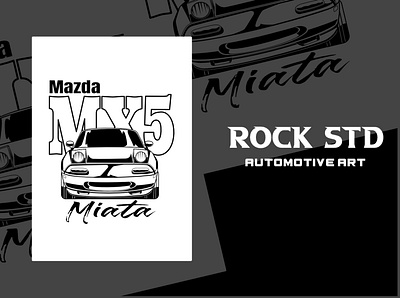Line art ( black ) mx 5... automotive black and white car car logo design illustration line line art outline tshirt vector