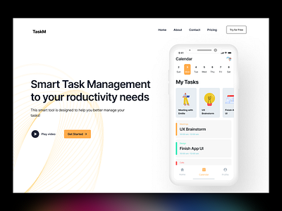TaskM : Web Design Smart Task Management For Productivity css userinterfacedesign