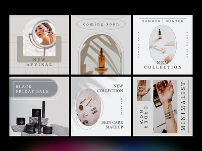 Skin Care | Social Media Posts | Post Instagram | Feeds Template advertising aesthetic beauty branding clean design aesthetic feeds instagarm post instagram feeds instagram template make up makeup design minimalist modern simple skin care skin care design typography