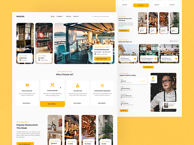 Makan Restaurant Web Design advertising brand branding clean design graphic design media modern promotion restaurant resto social typography ui ux