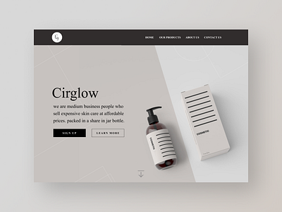 Cirglow Cosmetics Web Page app branding design flat logo minimal ui ux web website
