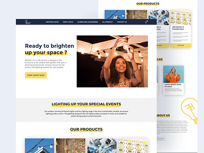 Festoon Lights Website app branding design graphic design minimal ui ux vector web website