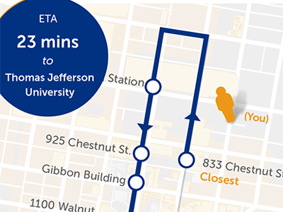 Where's The Shuttle? healthcare map mobile transportation ui