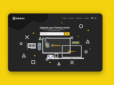 Landing Page Online Shop Gaming branding design flat icon illustration illustrator ui ux web website