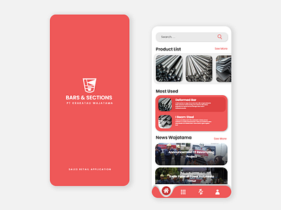 Mobile Application - KS Wajatama baja bars design flat illustration minimal mobile mobile app mobile app design mobile design mobile ui steel ui ux