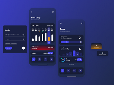 Smart Asthma – Mobile UI Visuals Concept