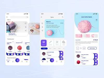 Yarn Application concept app mobile mobile app design product design ui ui design ux ui yarn yarn ball