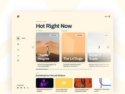 Wavebase – Music News Site Concept app design logo product design ui ui design web design