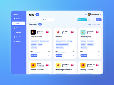 Seekr - Recruitment Platform Concept app design job job advertisement job listing logo product design recruitment ui ui design ux ui