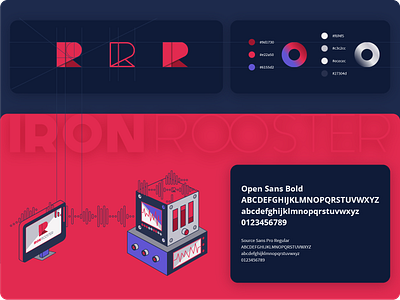 Iron Rooster design sheet design illustration ui design