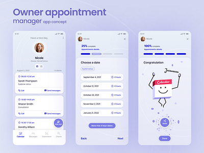 Owner appointment manager app concept app design mobile product design ui ui design