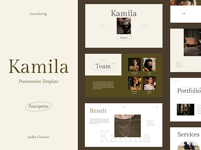 Kamila Presentation Template branding brandingkit design googleslides illustration keynote moodboard powerpoint presentation