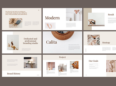 Calita Aesthetic Design Presentation Template branding brandingkit design googleslides keynote moodboard powerpoint presentation template trending