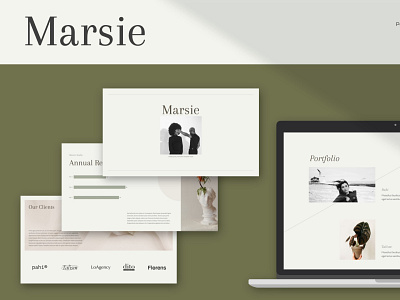 Marsie Presentation Template branding brandingkit design googleslides illustration keynote moodboard powerpoint presentation template trending typography welcomekit