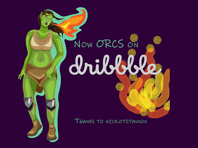 Just an orc on Dribbble says "hello" character debut hello dribble illustration illustrator photoshop vector