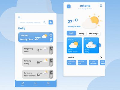 Weather App clean ui design app mobile mobileappdesign weather forecast weather icon weatherapp