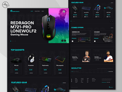 Ui Design - Gaming Gadgets 3d black branding colorscheme darktheme ecommerce gaming gaming website homepage homepage design landing page landingpage typogaphy ui ui design uidesign webdesign website website design