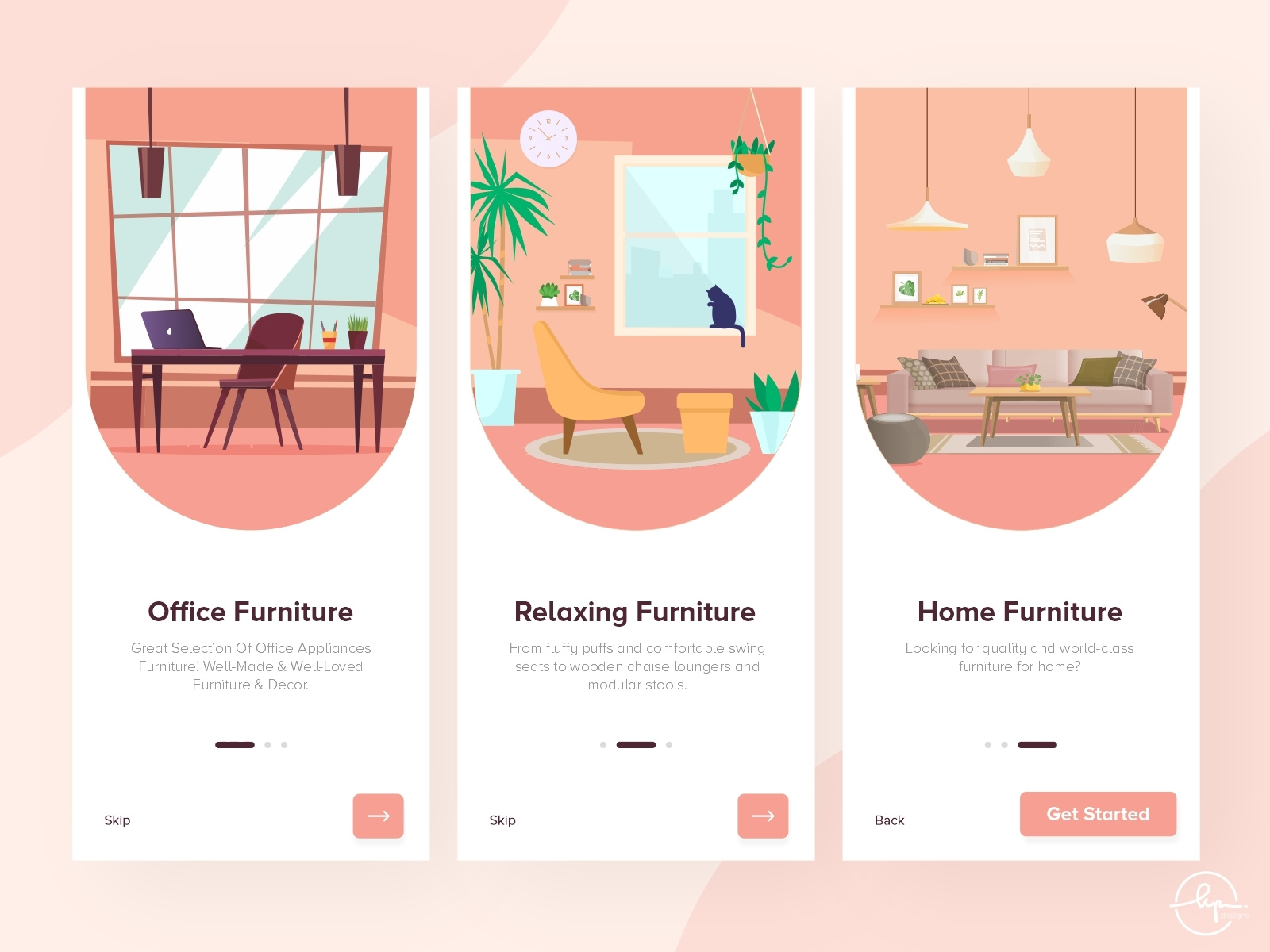 On Boarding screen - Furniture app by Ketan Patni on Dribbble