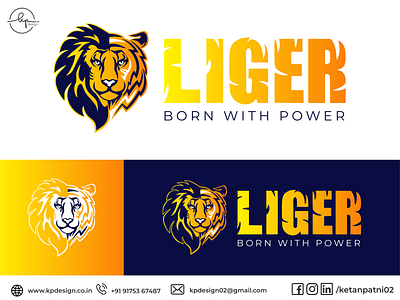 Color Option 2 - Liger Logo 3d animal branding dribbble best shot graphic design ill illustration liger lion logo tiger