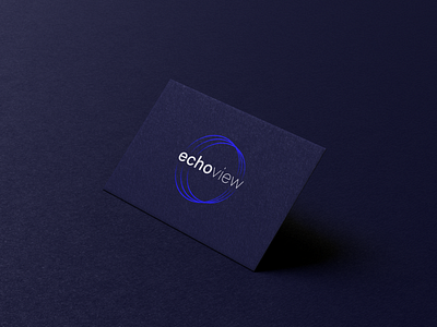 Logo design for tech start-up Echo View brand branded collateral branding business cards circles design illustration logo mock up modern start up tech start up typography visual identity
