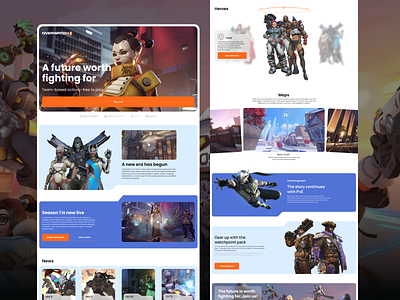 Overwatch Website Redesign Concept concept gaming landing overwatch redesign study ui uxui web design website