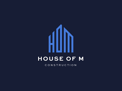 House Of M (HOM) Logo Design brand branddesign branddesigns branding building construction design designs graphicdesign graphicdesigns home house illustration lettermark logo logodesign logodesigner logodesigns monogram vector