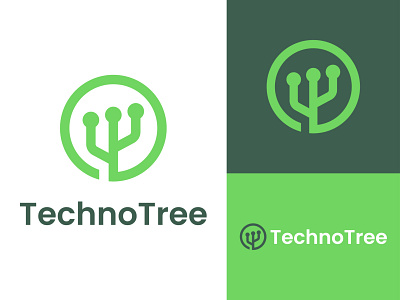 TechnoTree Logo Design brand branding circle computer design flower green illustration logo logo design logo designs logodesign logodesigns network plant startup techno technology tree vector