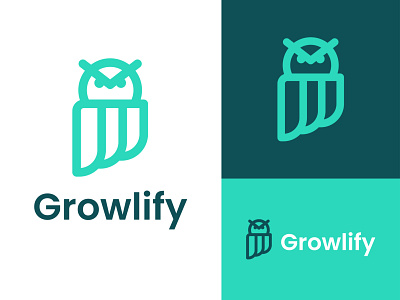 Growlify Owl Logo Design animal animals bird birds brand brand design branddesign branding design illustration logo logo design logo designs logodesign logodesigns owl owls vector wing wings