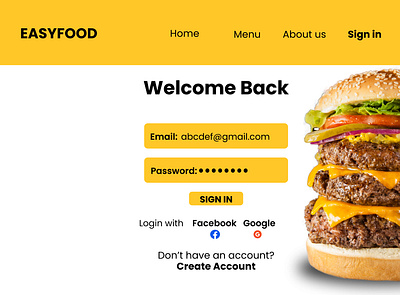 EASY FOOD Website branding design graphic design logo ui ux