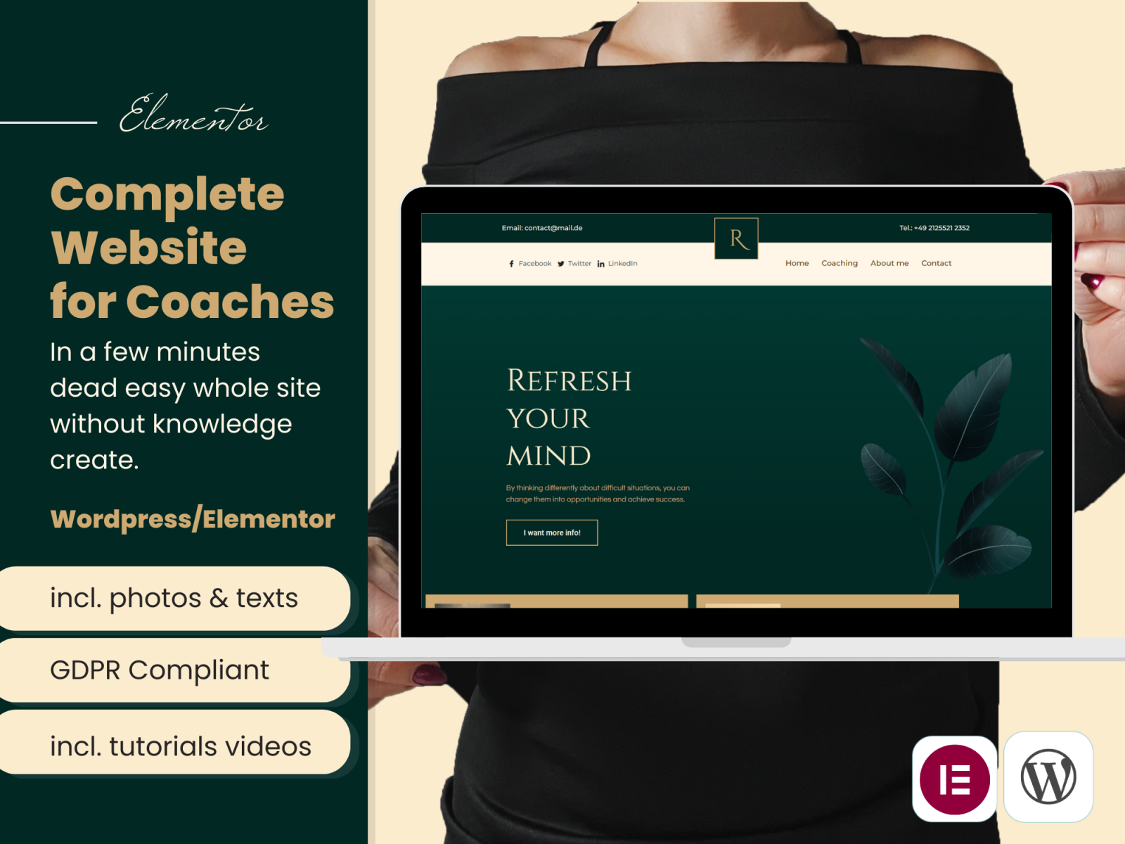 Wordpress Elementor Template Theme Coaching by Myvisuell on Dribbble