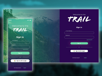 #DailyUI Challenge Sign In_001 2020 challenge dailyui dailyuichallenge design desktop mobile ui mountain sign in sign up trail trend ui uidesign ux uxui