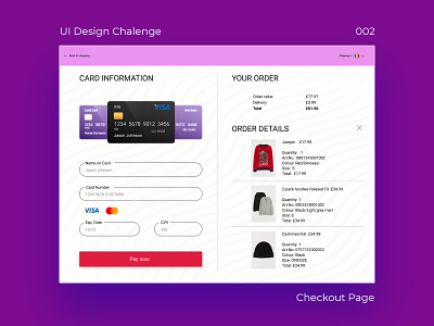UI Design Checkout 002 checkout page credit card dailyui design e commerce form graphic information order