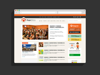 Magentiamo - Il blog per gli amanti di Magento blog home homepage magento orange