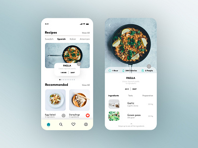 Recipe App 🥘 🍝 🥯 app appdesign design designs food food app international minimal mobile ui mobileapp mobileapplication sketch ui ui design ui designer uiux