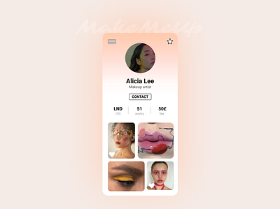 Daily UI 006 beauty beauty app daily ui daily ui 006 daily ui challenge ios app makeup app profile page