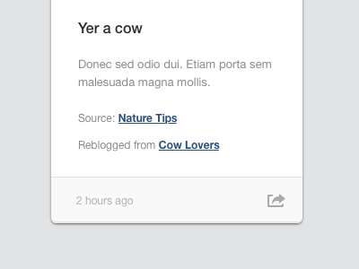 Yer a cow clean design interaction interface minimal popover share simple ui ux