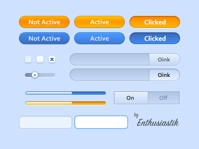 UI Oink buttons free input fields interface sliders ui
