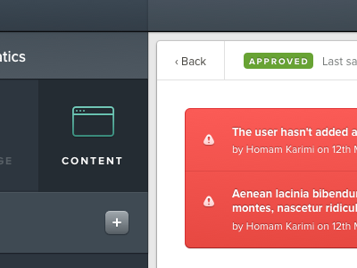 Approved › alert badge clean design interface red ui user interface ux web app white